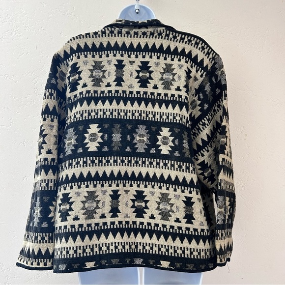 JANE ASHLEY VTG Southwest Western Aztec Cotton Tapestry Jacket Womens Size XL - Picture 7 of 11